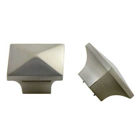 Crown Square Cabinet Knob with Pyramid Top Satin Nickel Finish CHK53082SN